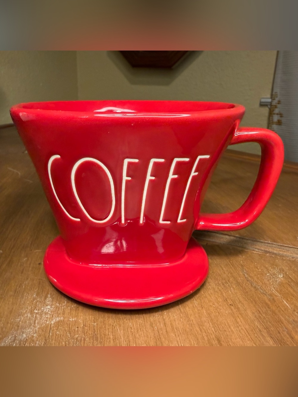 Rae Dunn Pour-Over Drip Coffee Brewer Red Ceramic Artisan Collection by Magenta